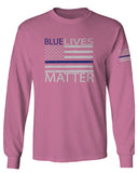 Blue Lives Matter American Flag Thin Blue Line USA Police Support mens Long sleeve t shirt