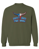 VICES AND VIRTUESS Texas State Flag Don't Mess with Texas Bull Lone Star men's Crewneck Sweatshirt