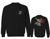 Good Vibe Flowers Bones Hand Shaka Cool Vintage Hipster men's Crewneck Sweatshirt