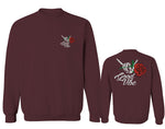 Good Vibe Flowers Bones Hand Shaka Cool Vintage Hipster men's Crewneck Sweatshirt