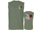 Good Vibe Flowers Bones Hand Shaka Cool Vintage Hipster men Muscle Tank Top sleeveless t shirt