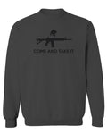 AR 15 Come and Take It Greek Molon Labe Spartan Guns men's Crewneck Sweatshirt