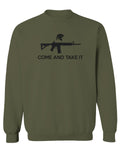 AR 15 Come and Take It Greek Molon Labe Spartan Guns men's Crewneck Sweatshirt