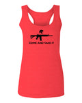 AR 15 Come and Take It Greek Molon Labe Spartan Guns  women's Tank Top sleeveless Racerback
