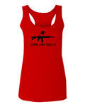 AR 15 Come and Take It Greek Molon Labe Spartan Guns  women's Tank Top sleeveless Racerback