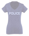 VICES AND VIRTUES Police Officer Costume Support Blue Lives For Women V neck fitted T Shirt