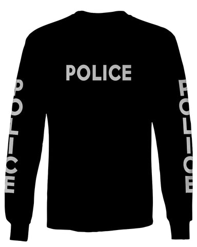 VICES AND VIRTUES Police Officer Costume Support Blue Lives mens Long sleeve t shirt