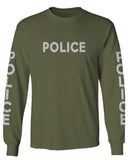 VICES AND VIRTUES Police Officer Costume Support Blue Lives mens Long sleeve t shirt