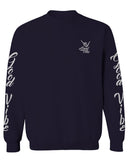 Fonts Good Vibe Bones Hand Shaka Cool Vintage Hipster Graphic men's Crewneck Sweatshirt
