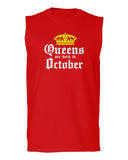 The Best Birthday Gift Queens are Born in October men Muscle Tank Top sleeveless t shirt
