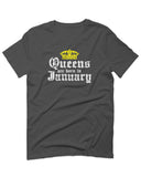 The Best Birthday Gift Queens are Born in January For men T Shirt