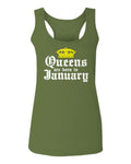 The Best Birthday Gift Queens are Born in January  women's Tank Top sleeveless Racerback