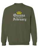 The Best Birthday Gift Queens are Born in February men's Crewneck Sweatshirt