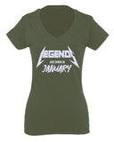 The Best Birthday Gift Legends are Born in January For Women V neck fitted T Shirt