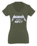 The Best Birthday Gift Legends are Born in March For Women V neck fitted T Shirt