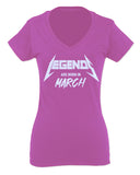 The Best Birthday Gift Legends are Born in March For Women V neck fitted T Shirt