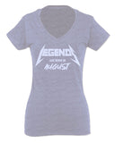 The Best Birthday Gift Legends are Born in August For Women V neck fitted T Shirt