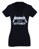 The Best Birthday Gift Legends are Born in September For Women V neck fitted T Shirt