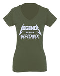 The Best Birthday Gift Legends are Born in September For Women V neck fitted T Shirt