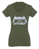 The Best Birthday Gift Legends are Born in September For Women V neck fitted T Shirt