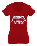 The Best Birthday Gift Legends are Born in October For Women V neck fitted T Shirt