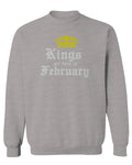 The Best Birthday Gift Kings are Born in February men's Crewneck Sweatshirt