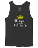 The Best Birthday Gift Kings are Born in February men's Tank Top