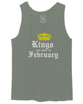 The Best Birthday Gift Kings are Born in February men's Tank Top