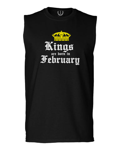 The Best Birthday Gift Kings are Born in February men Muscle Tank Top sleeveless t shirt