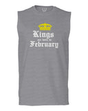 The Best Birthday Gift Kings are Born in February men Muscle Tank Top sleeveless t shirt