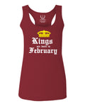 The Best Birthday Gift Kings are Born in February  women's Tank Top sleeveless Racerback