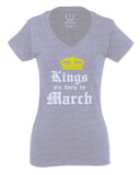 The Best Birthday Gift Kings are Born in March For Women V neck fitted T Shirt