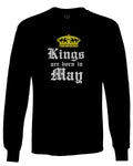 The Best Birthday Gift Kings are Born in May mens Long sleeve t shirt