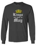 The Best Birthday Gift Kings are Born in May mens Long sleeve t shirt