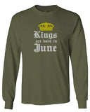 The Best Birthday Gift Kings are Born in June mens Long sleeve t shirt