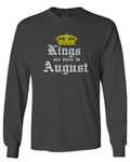 The Best Birthday Gift Kings are Born in August mens Long sleeve t shirt