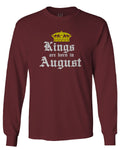 The Best Birthday Gift Kings are Born in August mens Long sleeve t shirt