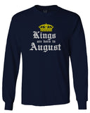The Best Birthday Gift Kings are Born in August mens Long sleeve t shirt