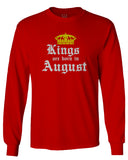 The Best Birthday Gift Kings are Born in August mens Long sleeve t shirt