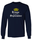 The Best Birthday Gift Kings are Born in September mens Long sleeve t shirt