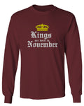 The Best Birthday Gift Kings are Born in November mens Long sleeve t shirt