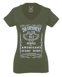 Second 2nd Amendment American Patriot Militia Guns Rights For Women V neck fitted T Shirt
