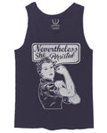 VICES AND VIRTUESS Nevertheless She Persisted Funny Political Congress Protest men's Tank Top