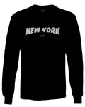 Cool Skateboarding New York City Fonts Good Vibe Graphic mens Long sleeve t shirt