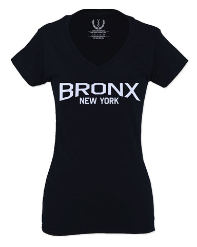 Vintage New York Bronx NYC Cool Hipster Street wear For Women V neck fitted T Shirt