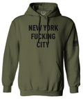 Black Fonts New York Fucking City NYC American Flag America Cool Street Sweatshirt Hoodie