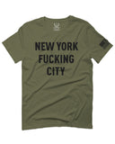 Black Fonts New York Fucking City NYC American Flag America Cool Street For men T Shirt