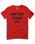 Black Fonts New York Fucking City NYC American Flag America Cool Street For men T Shirt