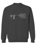 Cool Graphic Good Vibes Cassette Gun Music Love men's Crewneck Sweatshirt
