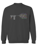 Cool Graphic Good Vibes Cassette Gun Music Love men's Crewneck Sweatshirt